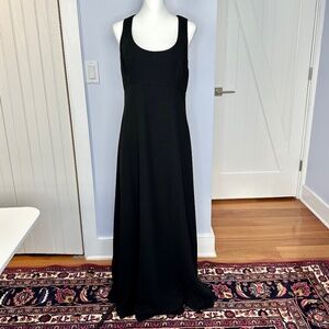 Nicole Miller Vintage Black Crepe sleeveless empire waist gown w/jacket. Size 12